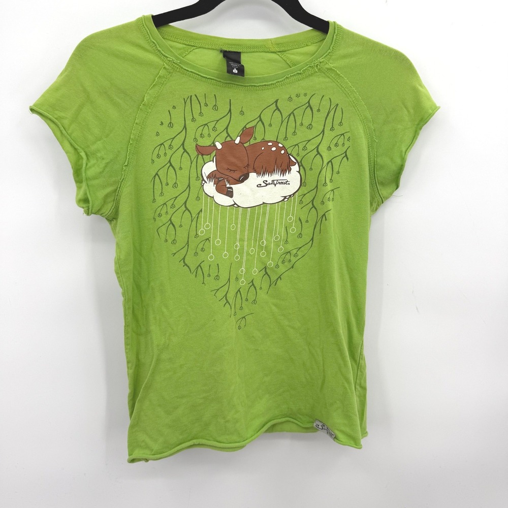 Sam Trout Graphic Tee Women M Cotton Fawn Fairycore Y2K Indie Whimsy Streetwear
